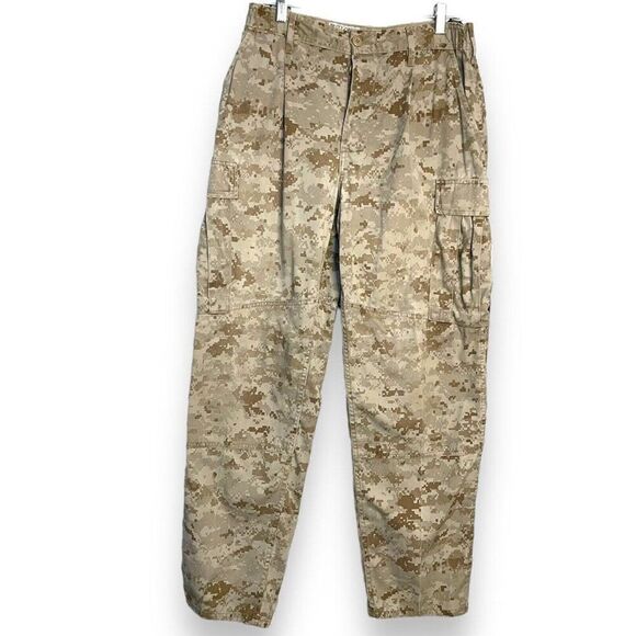 Buzz Off USMC Slacks Pants Men's Small Camo Pockets Button Fly Military Utility - Picture 2 of 9